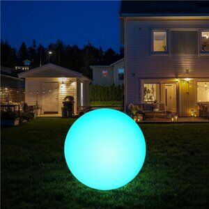 12-Inch LED Ball Light, Solar Rechargeable Globe Light Color Changing